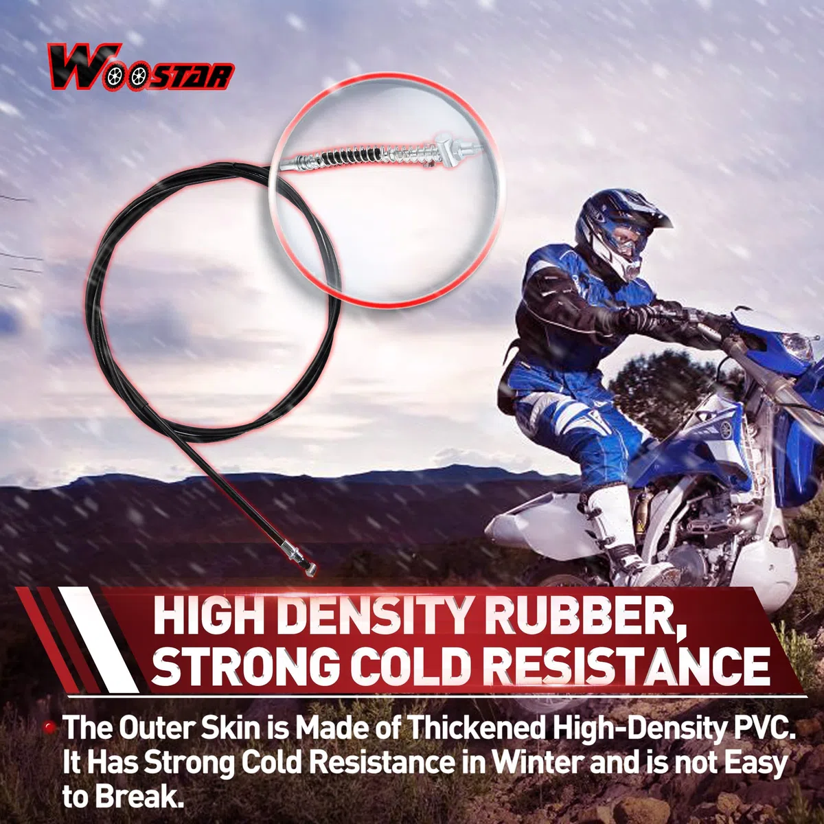 WOOSTAR 2150mm Cable Freno Trasero Reemplazo para GY6 50cc 70cc 90cc 110cc 125cc 150cc ATV 4 Wheeler Quad Go Kart Ciclomotor Scooter