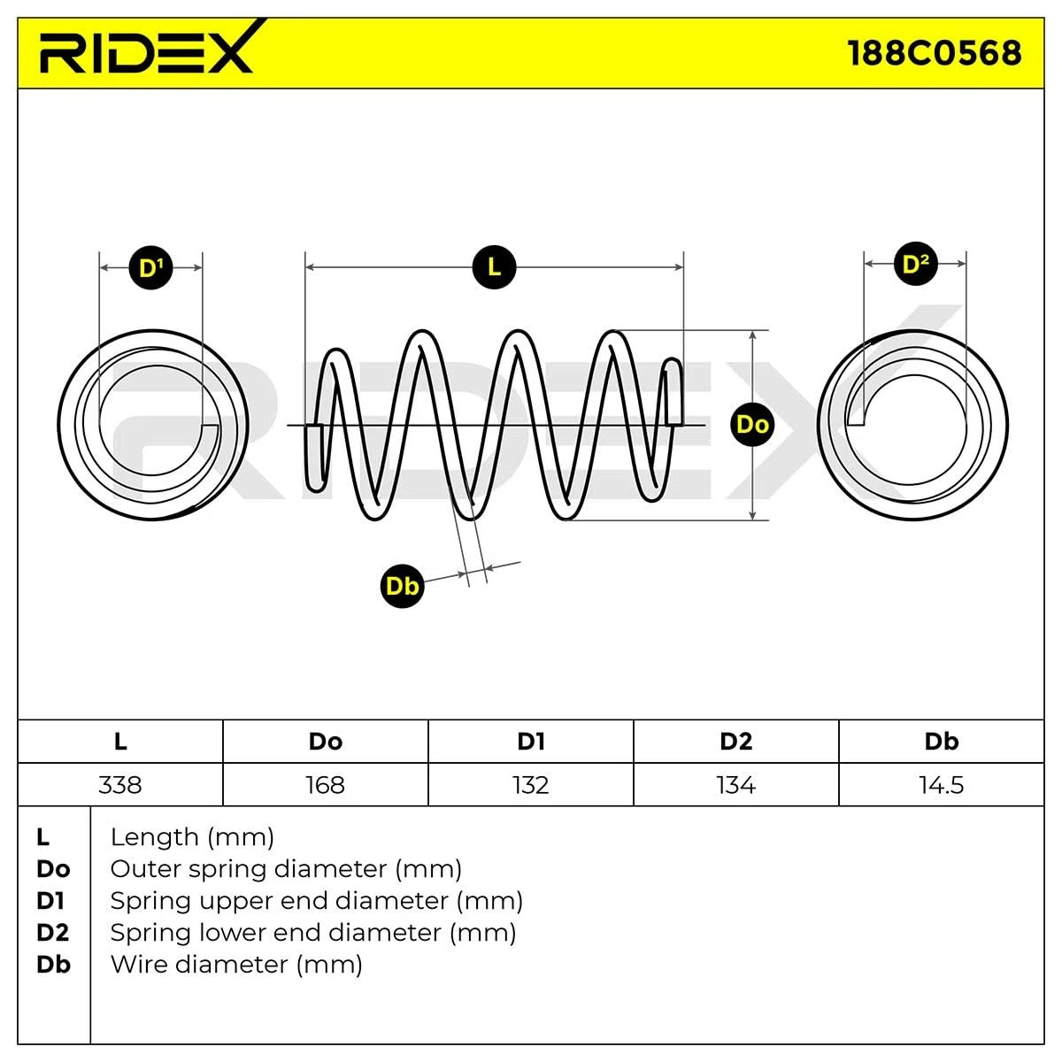 RIDEX 188C0568 2x Muelle de suspensión Delantero Compatible con HYUNDAI TUCSON JM