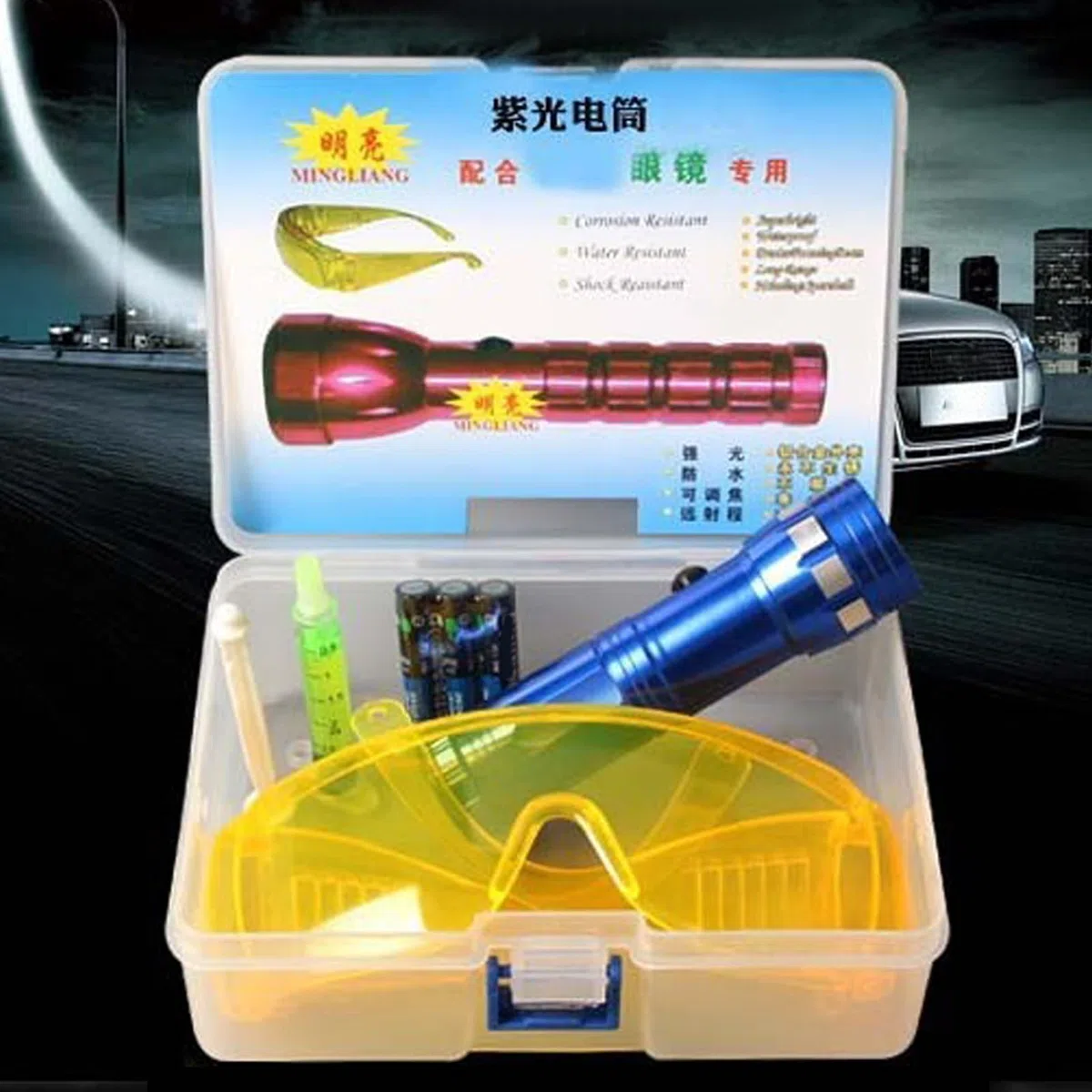 Kit Detector de Fugas para Aire Acondicionado de Coche,Detector de Fugas de Refrigerante con Linterna para AC - Tester de Fugas para Reparación de Congeladores y Electrodomésticos