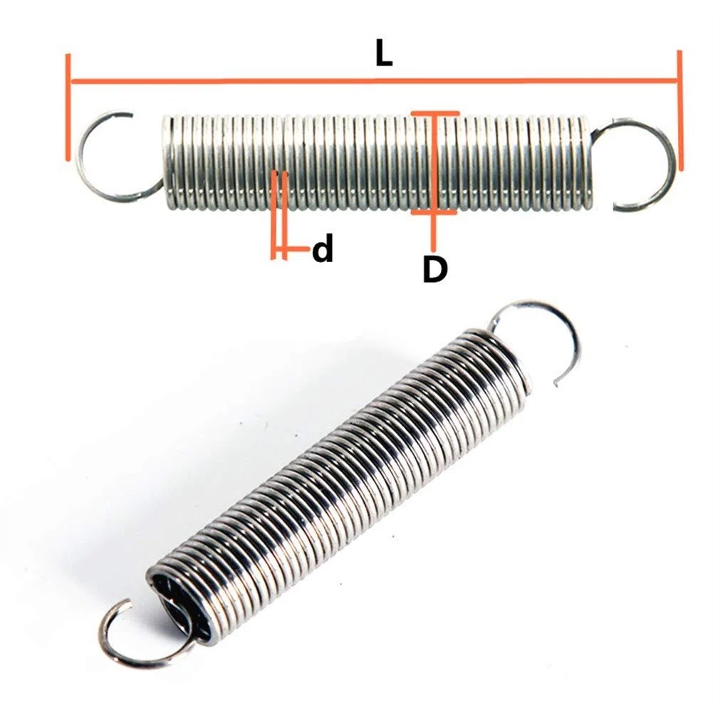 Lchg-ui Kits de muelles Primavera extensión de Acero, de Doble Gancho 5pcs pequeña tensión del Resorte, Alambre de 1 mm de diámetro 10 mm Diámetro Externo Longitud 30-100mm, Primavera