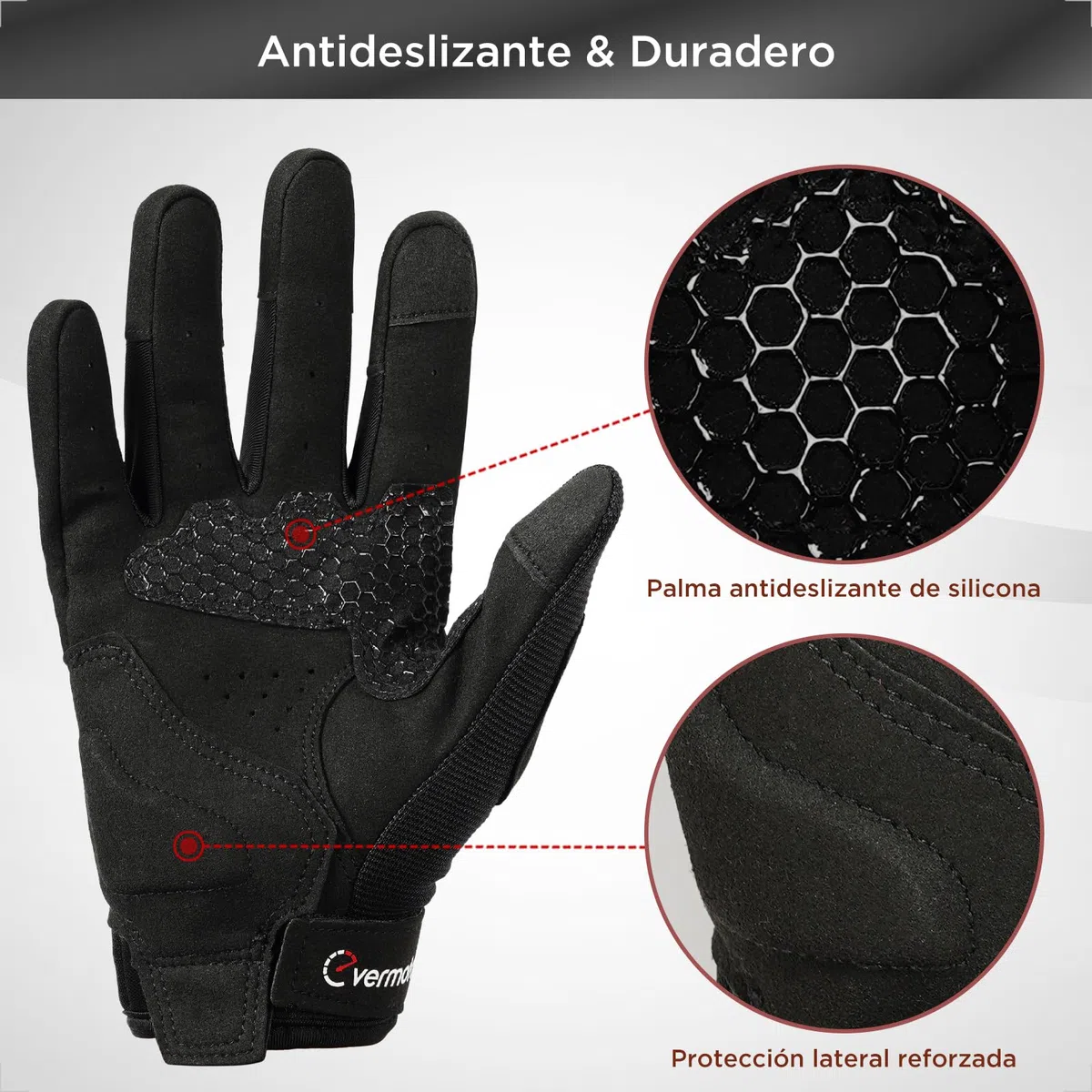 evermotor Guantes de Moto, Guantes de Moto para Hombre y Mujer, Guantes de Verano con Pantalla táctil para Moto, Motocross, Scooter, ciclomotor, Quad, ATV
