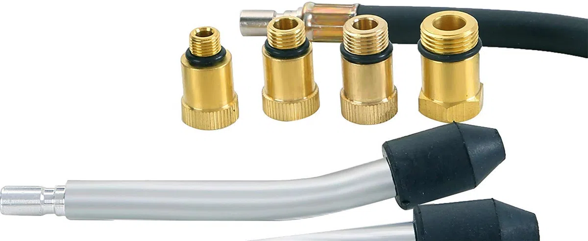 JOMAFA Compresimetro gasolina comprobador de compresion para motores gasolina universal, 8 piezas