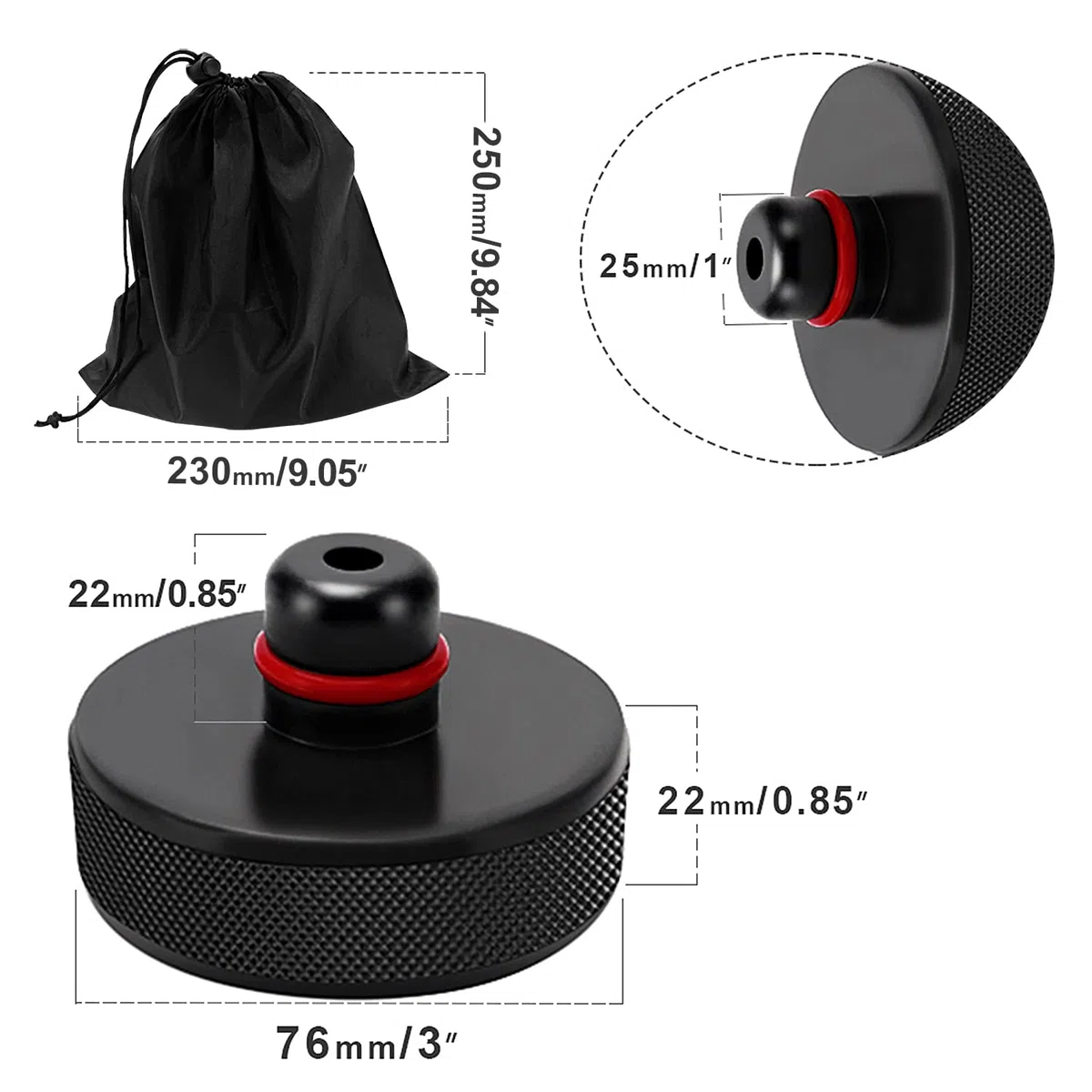 YIXISI 4 Piezas Almohadilla de Goma para Gato de Coche Compatible Con Tesla Model 3/Y/X/S, Jack Pads Con Bolsa de Almacenamiento, Bloque Protector