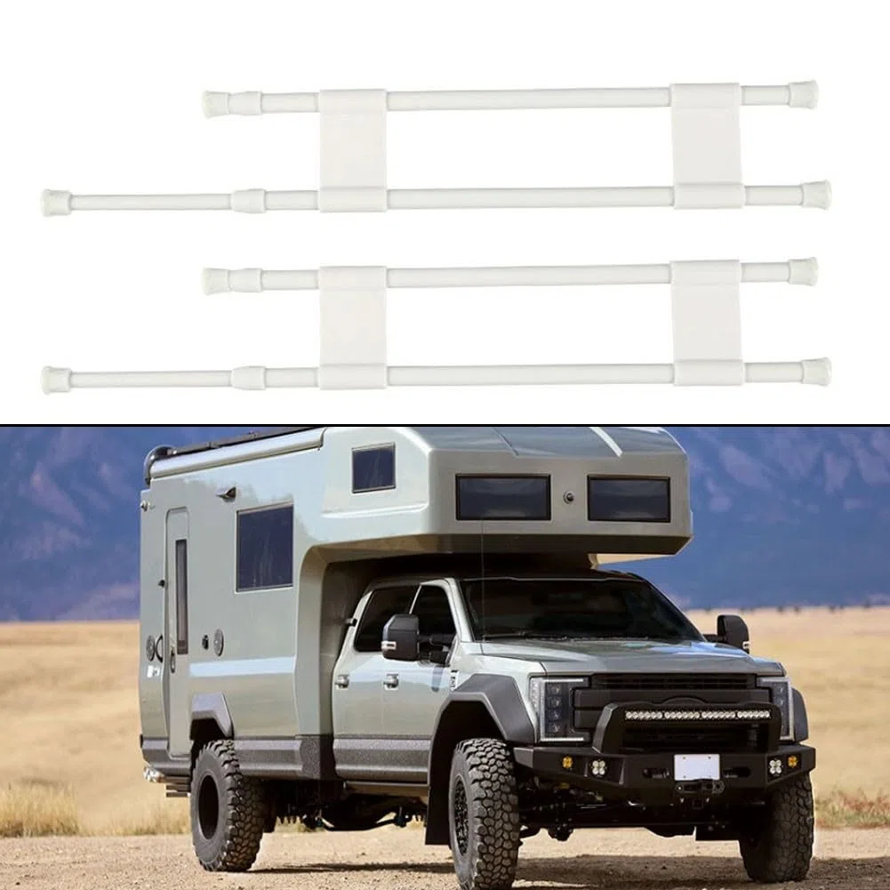 Barras de refrigerador ajustables para caravana, barras de tensión para nevera, barras de tensión dobles para caravana, barras de tensión ajustables, organizador de nevera, estante extensible