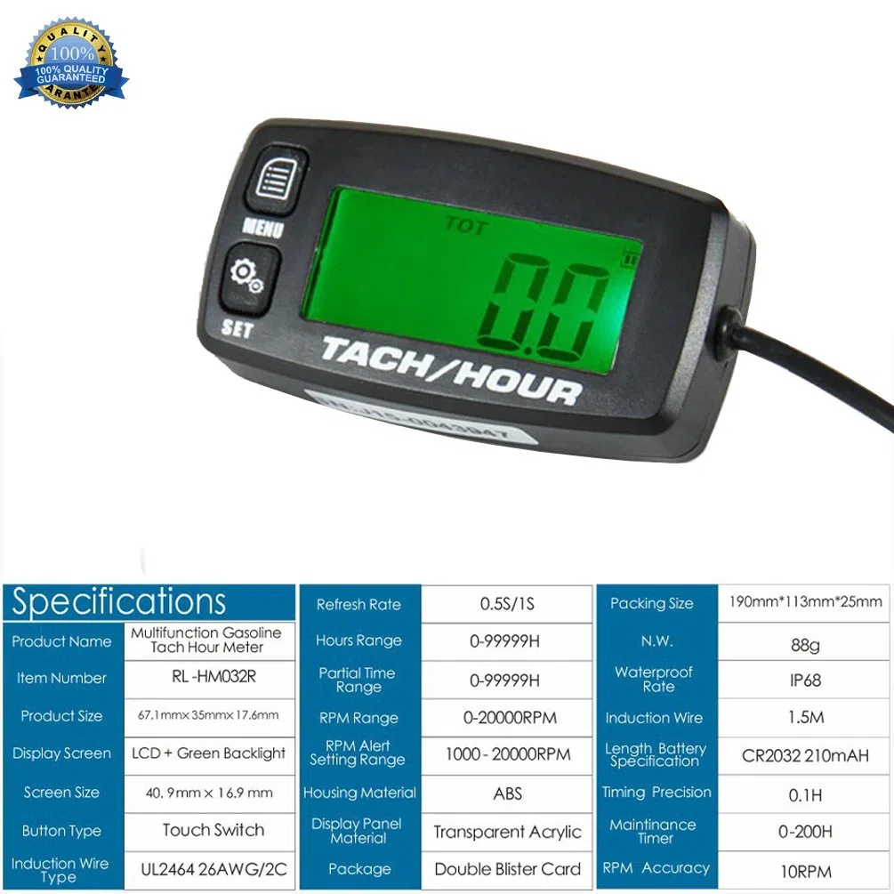 Tacometro Digital Motor Medidor de Horas Reseteables Medidor Inductivo Retroiluminados Para Motocicleta Marine Planeador ATV Quitanieves Lawn Mower Jet Ski Pit Bike