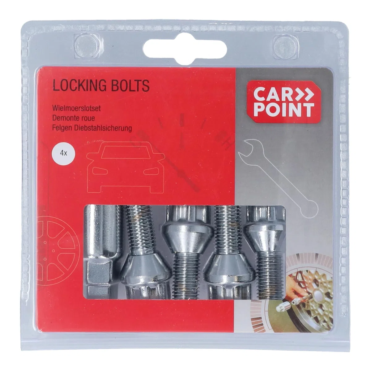 Carpoint 0520502 - Tornillos antirrobo M12x1,5x26 mm cónicos