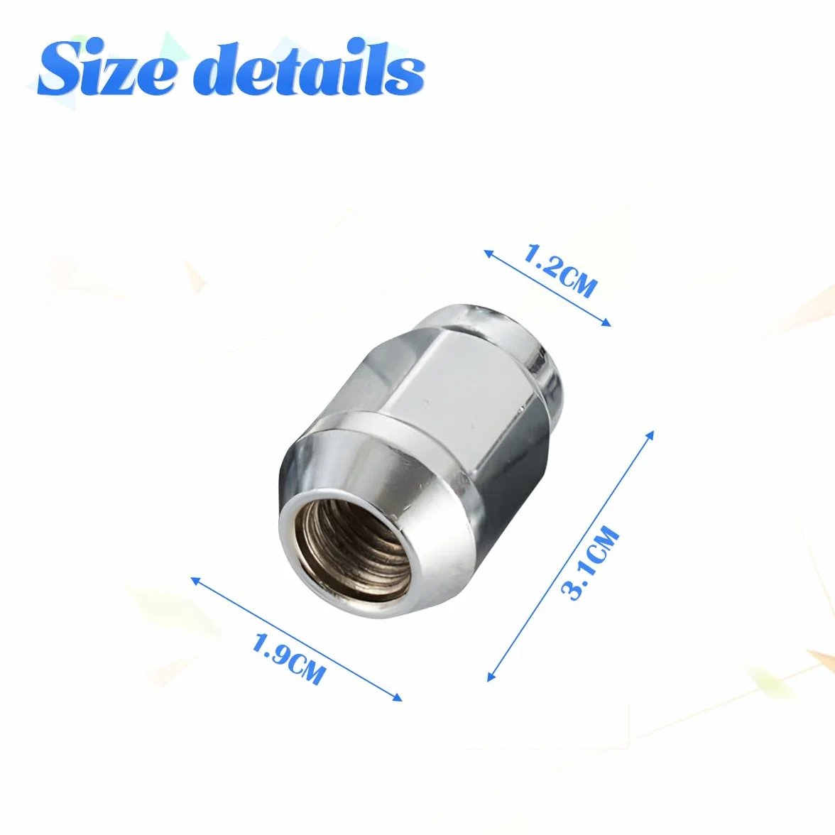 JNNJ 10 Piezas Tuercas Rueda Cónicas Cerradas, M12x1.5 Para Llantas De Aleación, Tuercas De Rueda Para Llantas De Aluminio Originales, Cromo