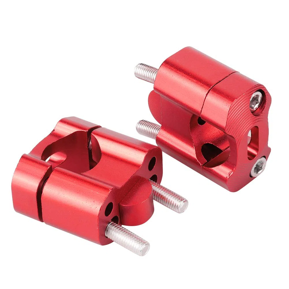 Elevador de eslabones de motocicleta, Par 22 mm / 28 mm Elevador de manillar de motocicleta con aleación de aluminio CNC(Rojo)