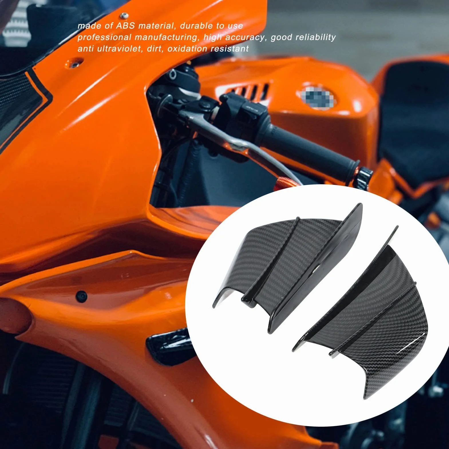 ala de Viento de Motocicleta, Fydun 1 Par Universal Alerones de Motocicleta Estilo de Fibra de Carbono Winglets Aerodinámicos Carenados Laterales Winglets