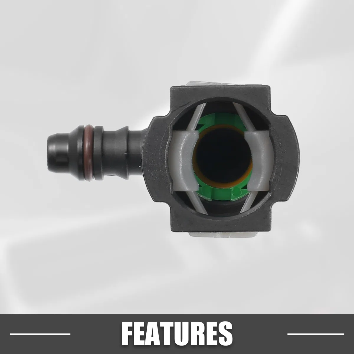 A ABSOPRO conector Rápido de Manguera de Línea de Combustible para Automóvil, 90 Grados, 3/8" (9.49Mm) Sae A 1/4" (6Mm), desconexión de Manguera de Plástico Gris (Juego de 2)