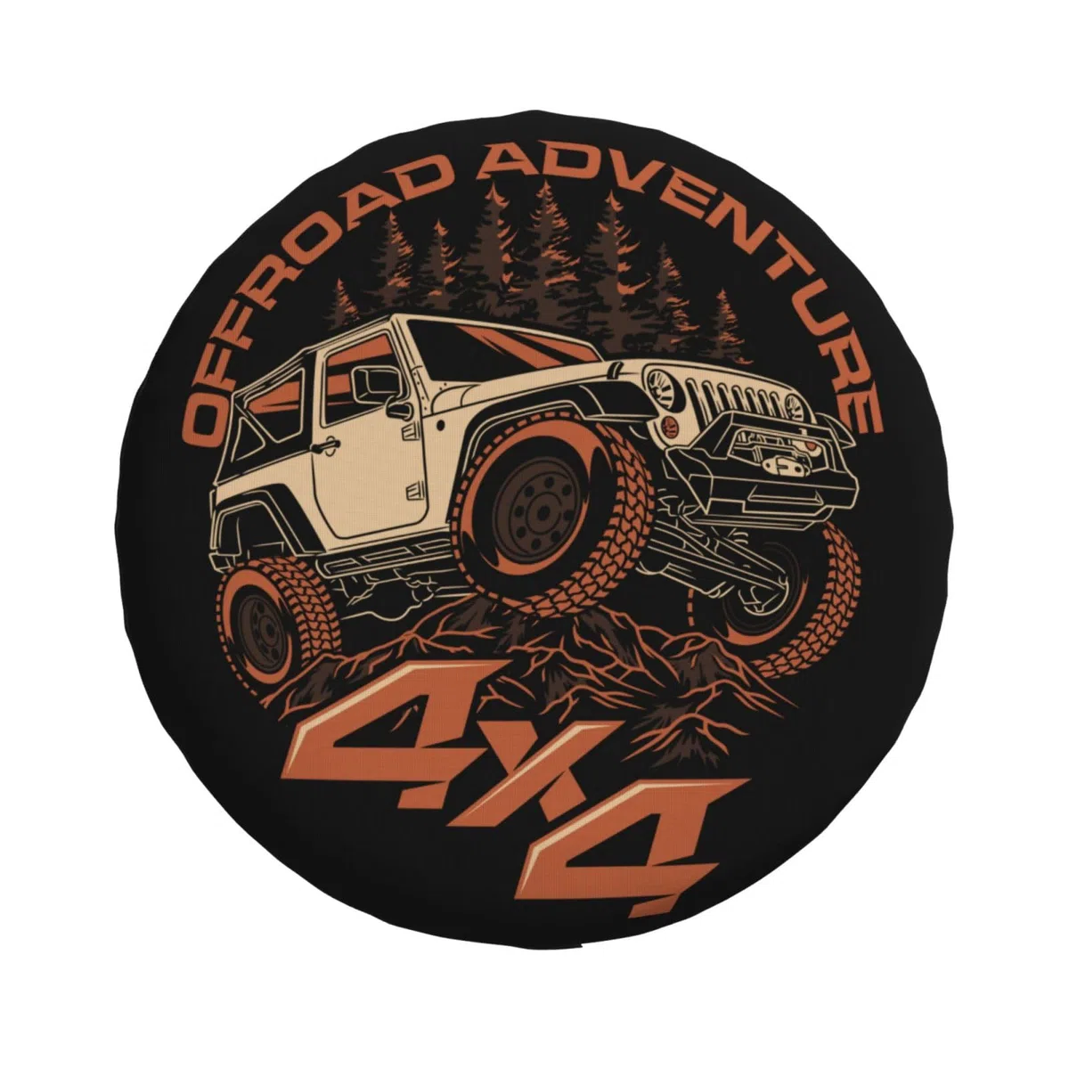 Cubierta de rueda de repuesto para coche, impresión 4x4 para aventuras todoterreno, cubiertas impermeables y a prueba de polvo, para SUV, RV, bolsa de neumático de remolque de 16 pulgadas (40.64 cm)