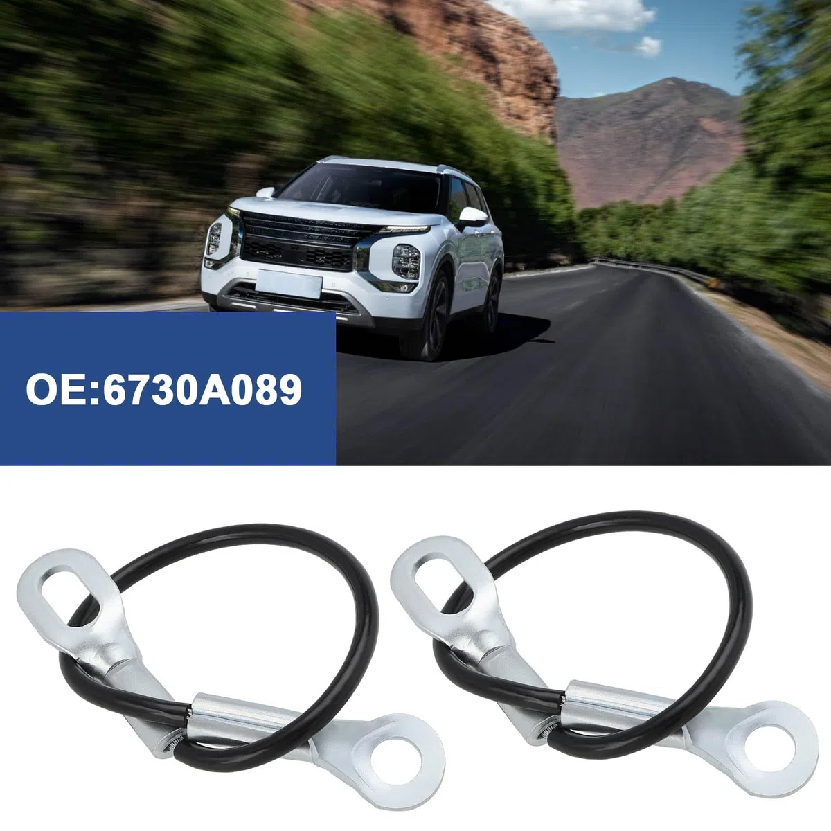 2 piezas de cable de repuesto para portón trasero 6730A089 compatible con Mitsubishi L200 Triton MK5 Pre-FL 2016-2018, alambre de acero de repuesto resistente para portón trasero