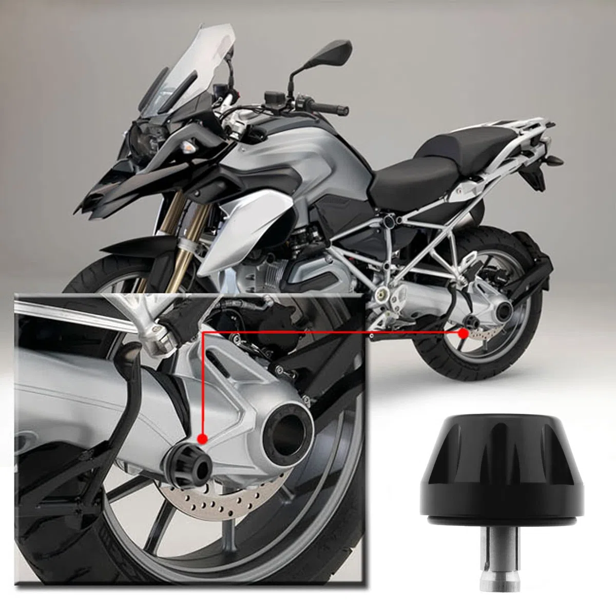EMSea Marco de Motocicleta Deslizante Cardan Crash Slider Protector Final Drive Carcasa Compatible con R1200GS LC Adventure 2013-2018