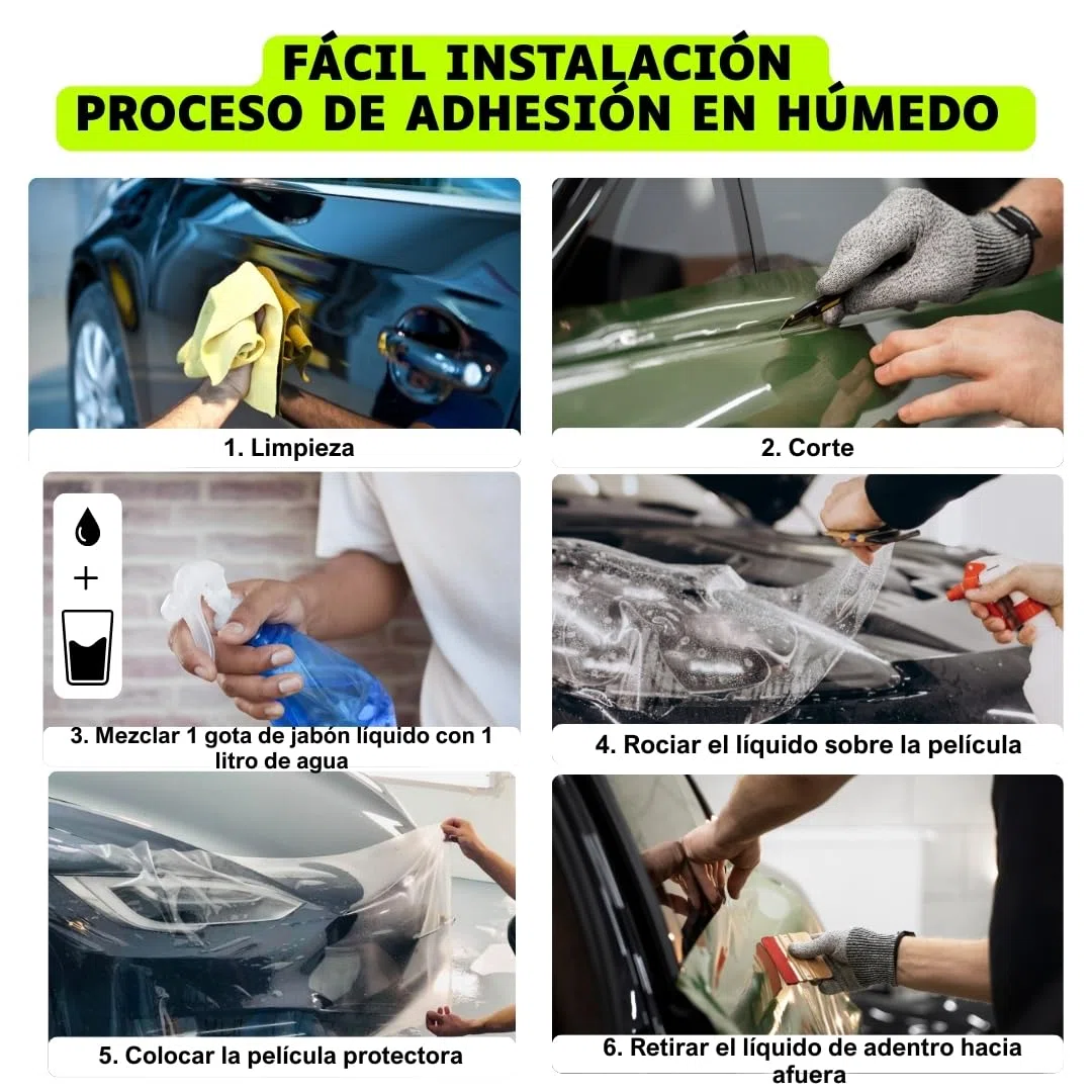 DIN EN ISO 527 - Lámina protectora de protección contra impactos de piedras, resistente a los rayos UV, para coche, moto, bicicleta, fabricado con O rafol Stone Guard(transparente brillante, 12