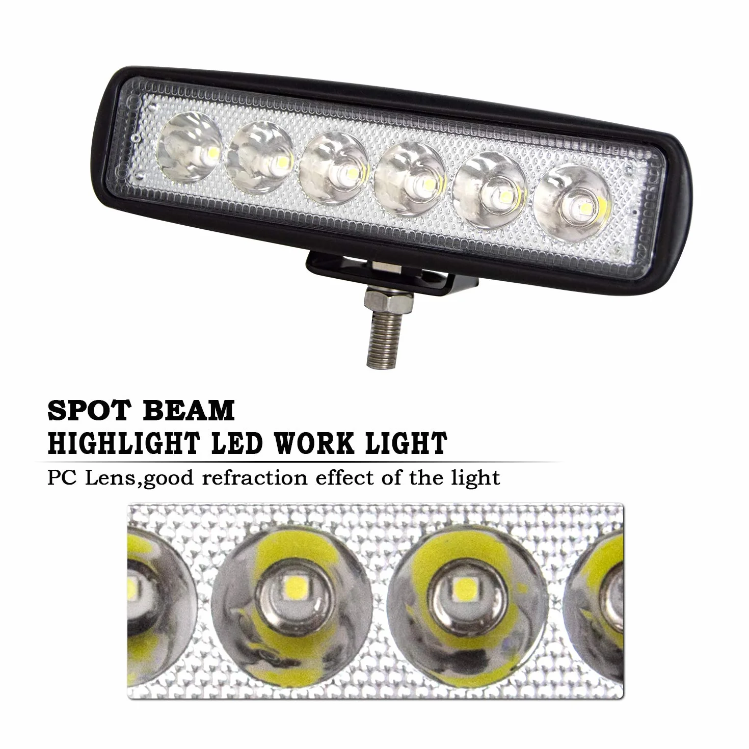 Willpower 4pcs Focos Tractor Super Inteligente 15cm 18W - Faros Trabajo 12V 24V Fila Única IP67 Impermeable Haz Puntual Luz de Niebla 6000K Barra LED Coche 4x4 Vehículo Camión Off-Road Barco