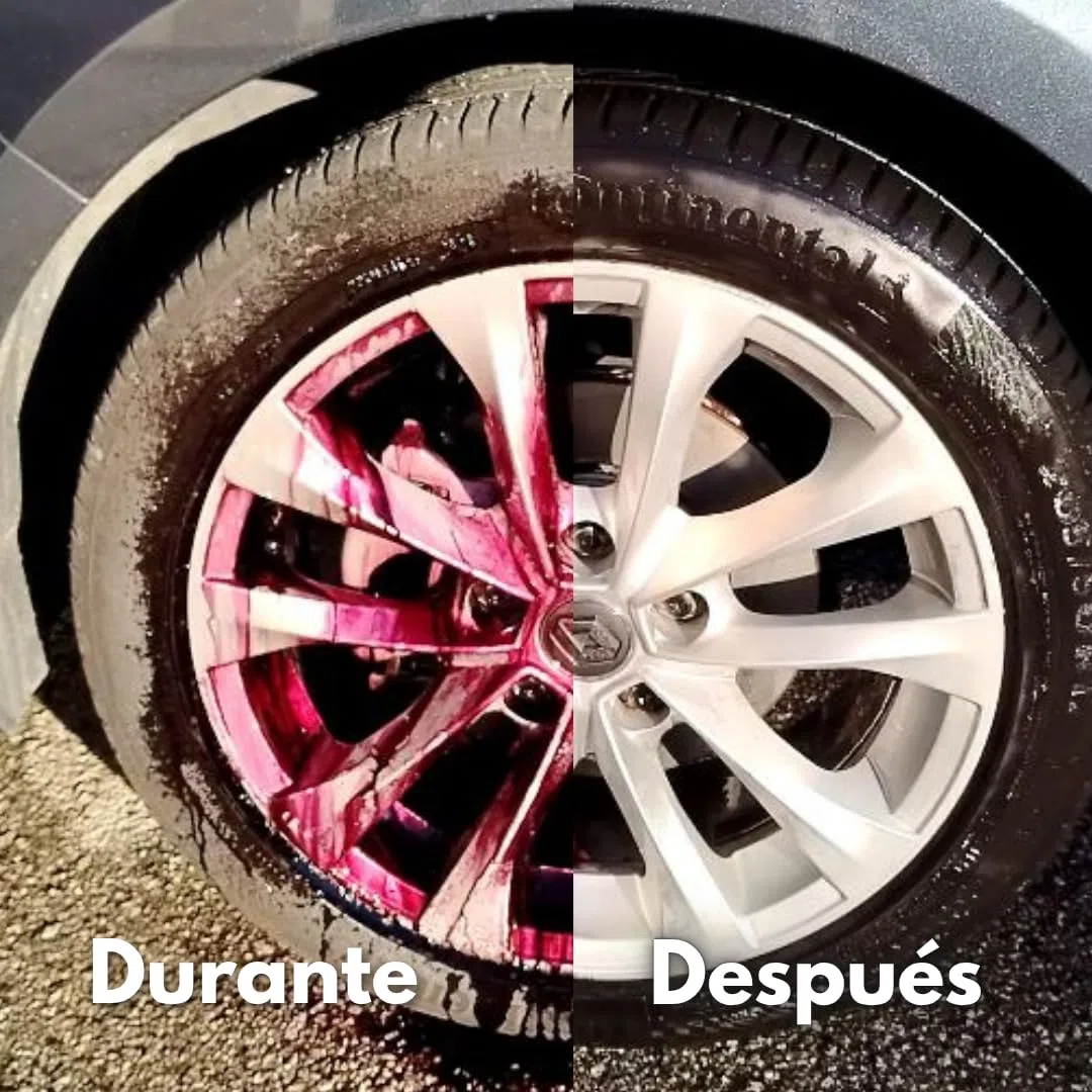 Tecnoxx Bloody Wheels – Limpia llantas descontaminante férrico profesional con efecto sangrado | Sin frotar, elimina óxido, polvo de freno y suciedad | Seguro para todo tipo de llantas – 750mL