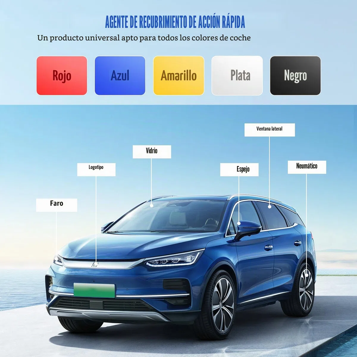 Agente de recubrimiento de efecto rápido para coche, el spray de recubrimiento cerámico de alta eficiencia, agente de recubrimiento en spray 3 en 1 spray de recubrimiento de alta protección para coche