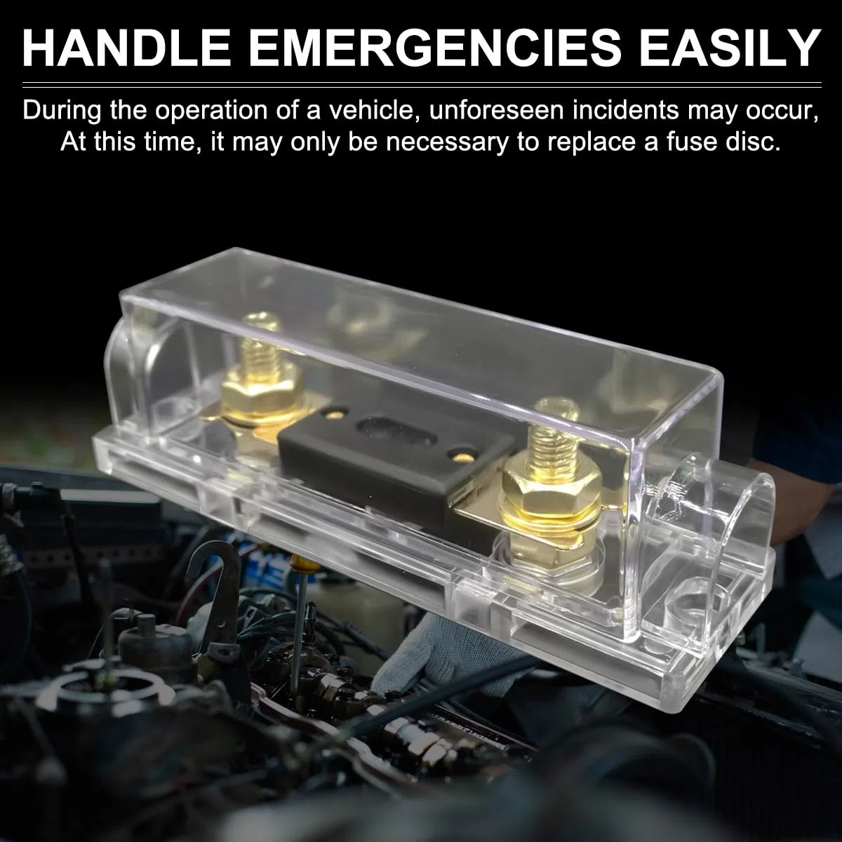 ANL Fusible chapado en oro 150 AMP Fusible de cuchilla + Portafusibles ANL, Estéreo de audio y video para automóvil, Calibre 0/2/4 Entrada y salida, para sistema de audio - Paquete de 2