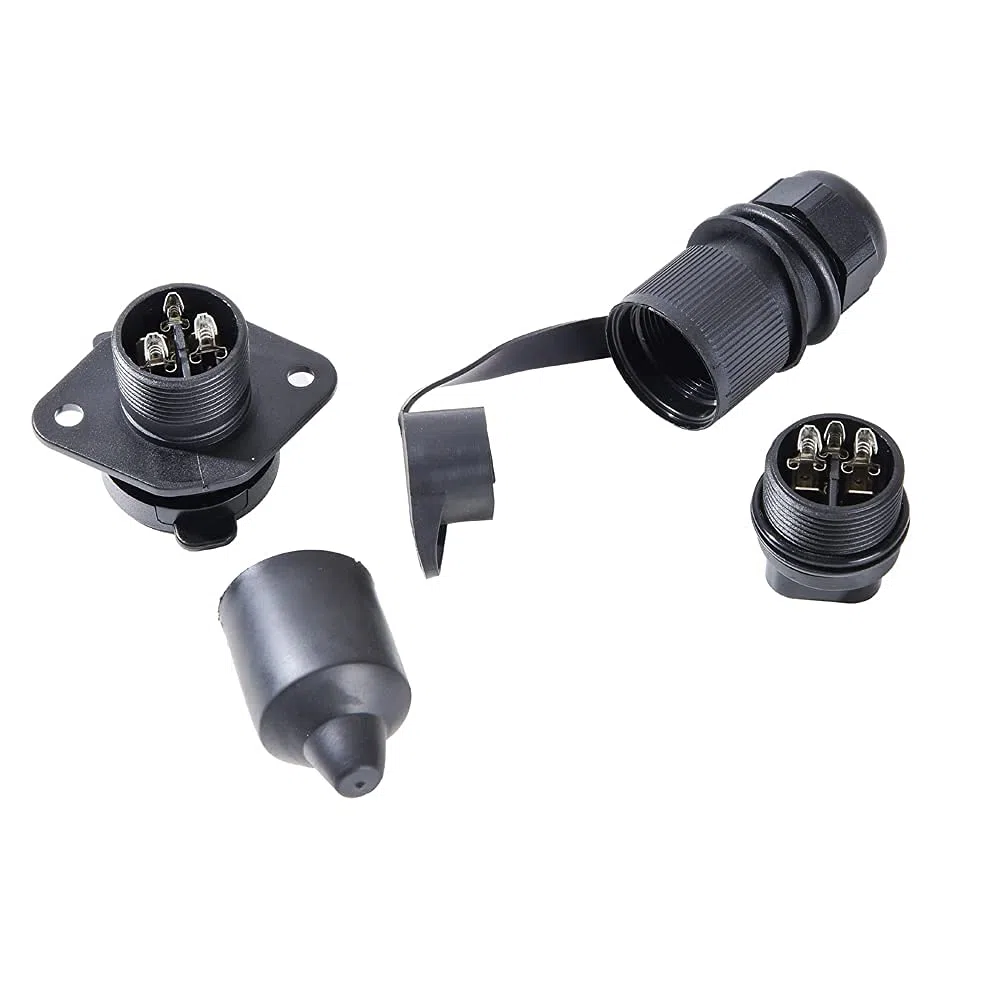 2 Piezas x Enchufe Remolque 3 Pines Y Zócalo Remolque 3 Pines 12V, Conector 3 Pines Impermeable Remolque, Adaptador Enchufe Remolque Conector 3 Pines, Para Tractor Camión RV Remolque(2 Piezas)