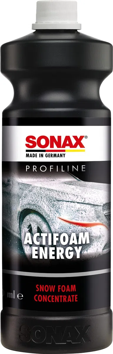 SONAX PROFILINE Actifoam Energy (1 L) disolvente de suciedad con espuma "SnowFoam" para el lavado de coche con pulverizador de espuma | N.° 06183000
