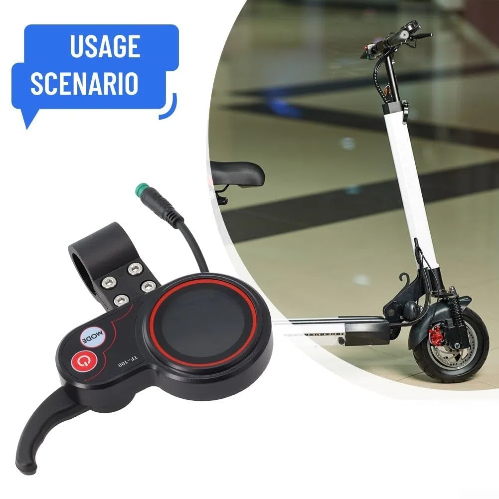Pantalla LCD de repuesto para salpicadero de 5 pines para scooter eléctrico Kugoo TF-100, controlador de velocidad con indicadores de modo de potencia de engranaje, ABS negro