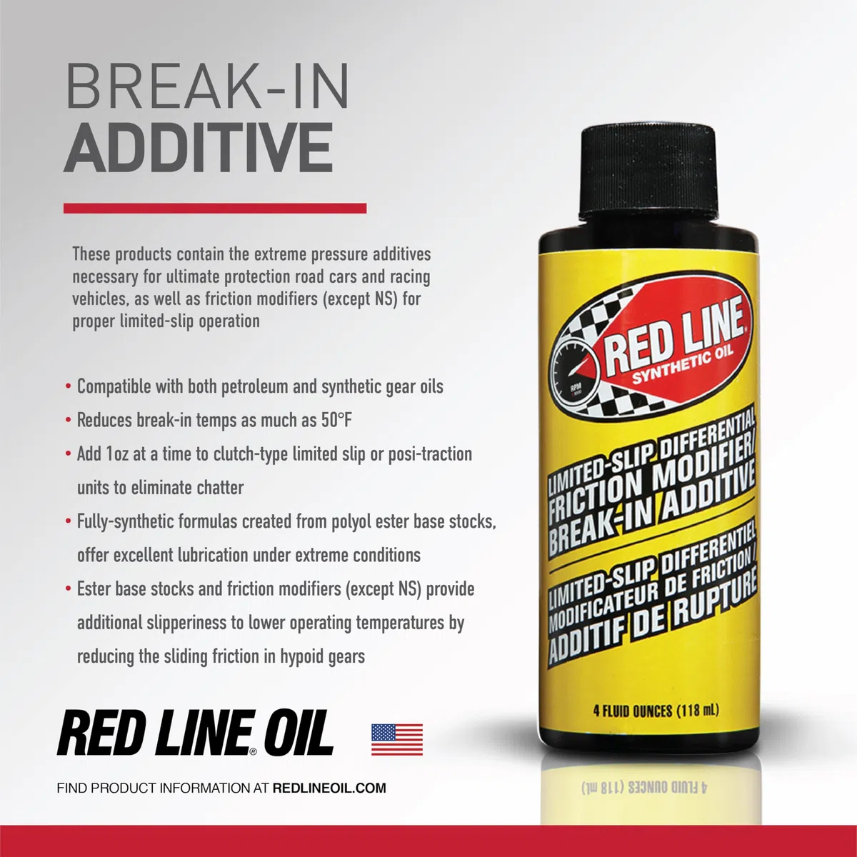 Red Line Modificador de fricción de deslizamiento limitado, 4 oz.