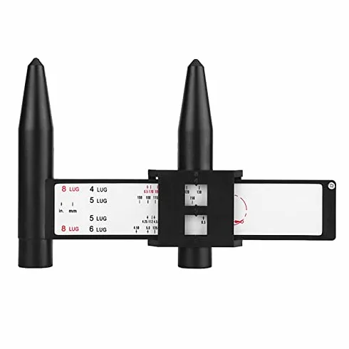 Medidor de llanta de rueda, herramienta de medidor de medida deslizante de patrón de perno de llanta de coche Regla PCD 4 5 6 8 Terminal