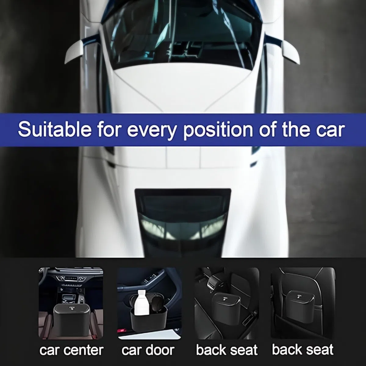 Papelera Coche para Mini Aceman 2025 2024, Cubo de Basura Mini Contenedor de Residuos con Tapa Accesorios Interior Automóvil Impermeable Negro Portátil