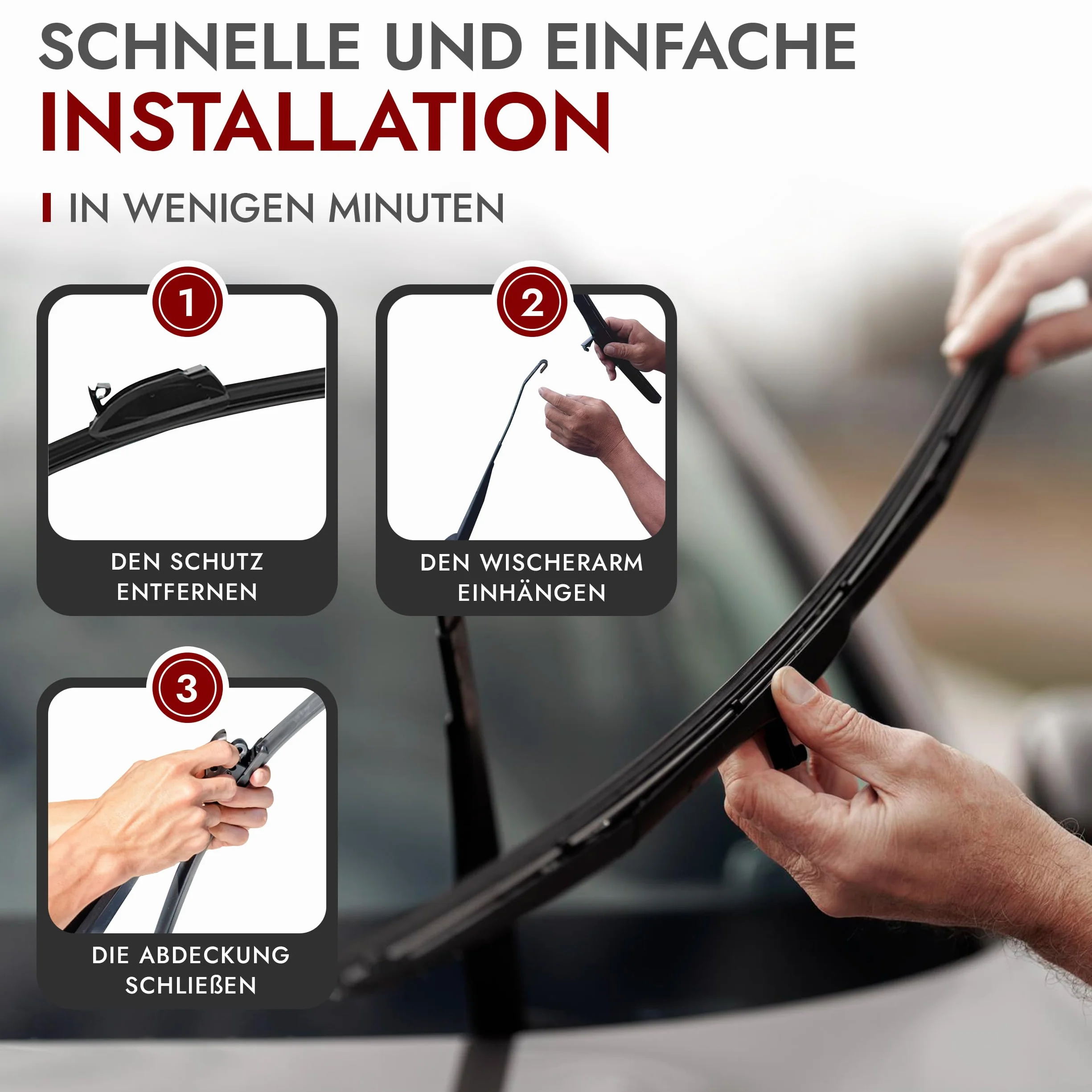 RECAMBO Limpiaparabrisas delantero y trasero apto para Volvo XC60 I | 2009 2017 Juego completo de limpiaparabrisas