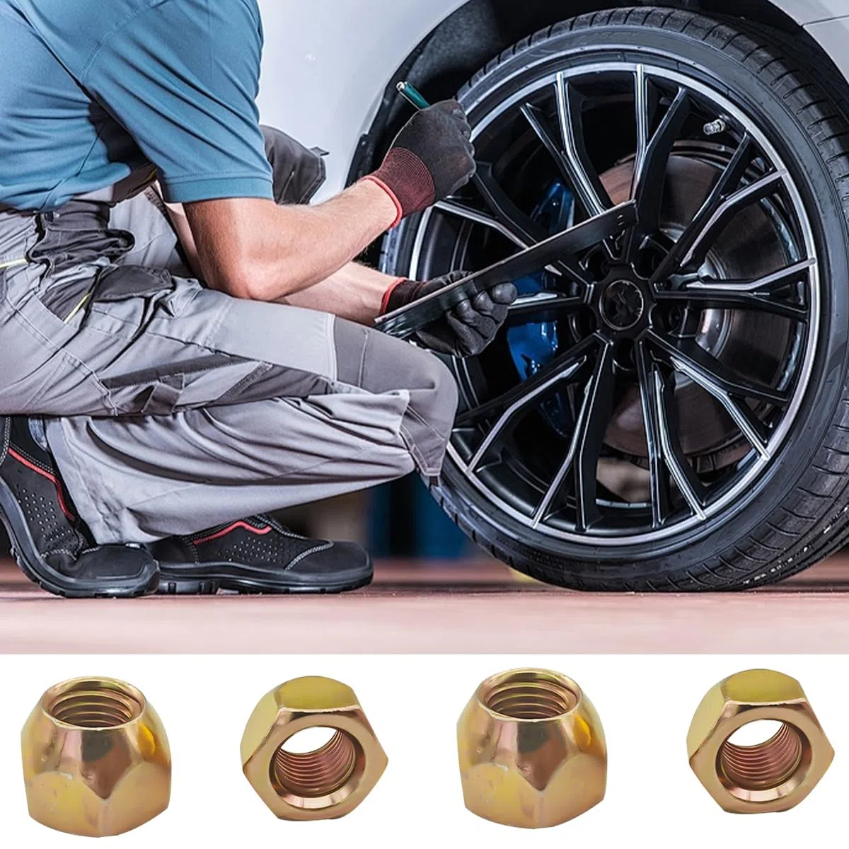 CGEAMDY 20 Piezas Tuercas Rueda Cónicas, Tuercas Llanta Abiertas Para Llantas Acero, Tuercas De Rueda Cuello Cónico 60º, Herramienta Coche Unión Cónica Para Llantas Originales(M14x1.5)