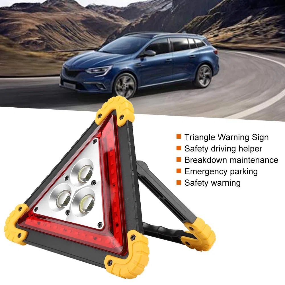 30W Luz de Alerta, Triangulos Coche,Señal de Stop de Advertencia de Triángulo, LED Luz de Seguridad de Emergencia de Avería de Automóvil Multifunción