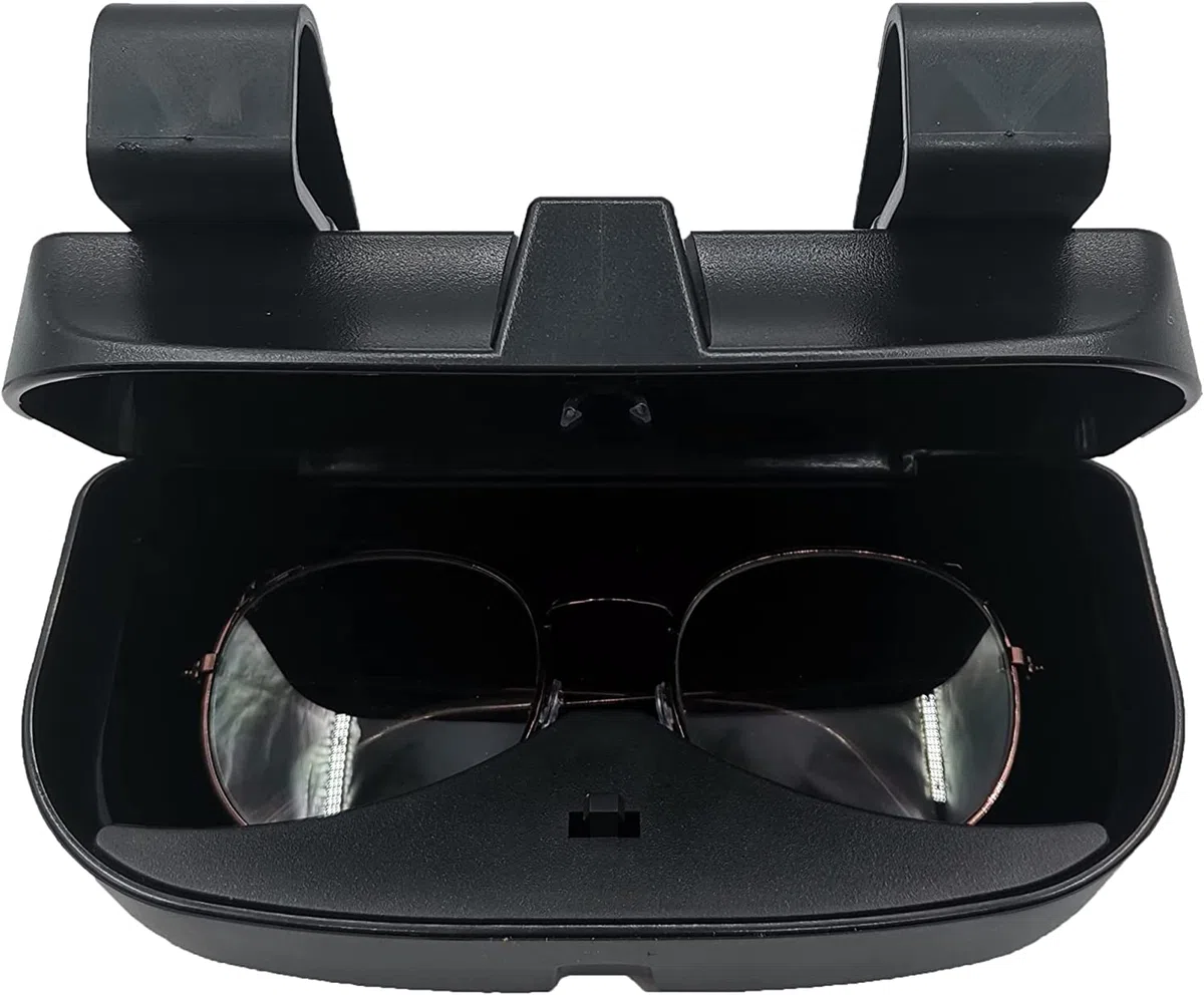 Soporte para Gafas de Sol para Coche, Estuche para Gafas, Caja de Almacenamiento, Funda para Gafas, Accesorios para el Interior del Coche Se Aplican a Todos los AUT (Negro)