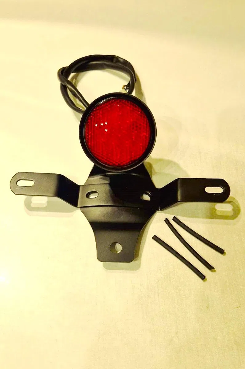 Nuar,Piloto Trasero para Moto, Luz de Matrícula, Incluye Soporte y Tubo Termorretráctil para Conexión,Luz led, Homologado, para Todo Tipo de Motos, Custom, Retro, Café Racer,Scrambler,Bobber.