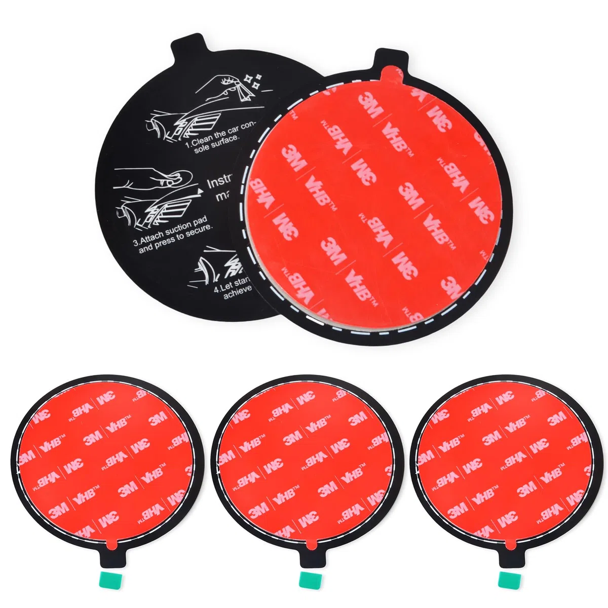 3M adhesivo de repuesto para soporte de radio de coche, 78 mm (3,1 pulgadas), salpicadero, base de ventosa, discos adhesivos