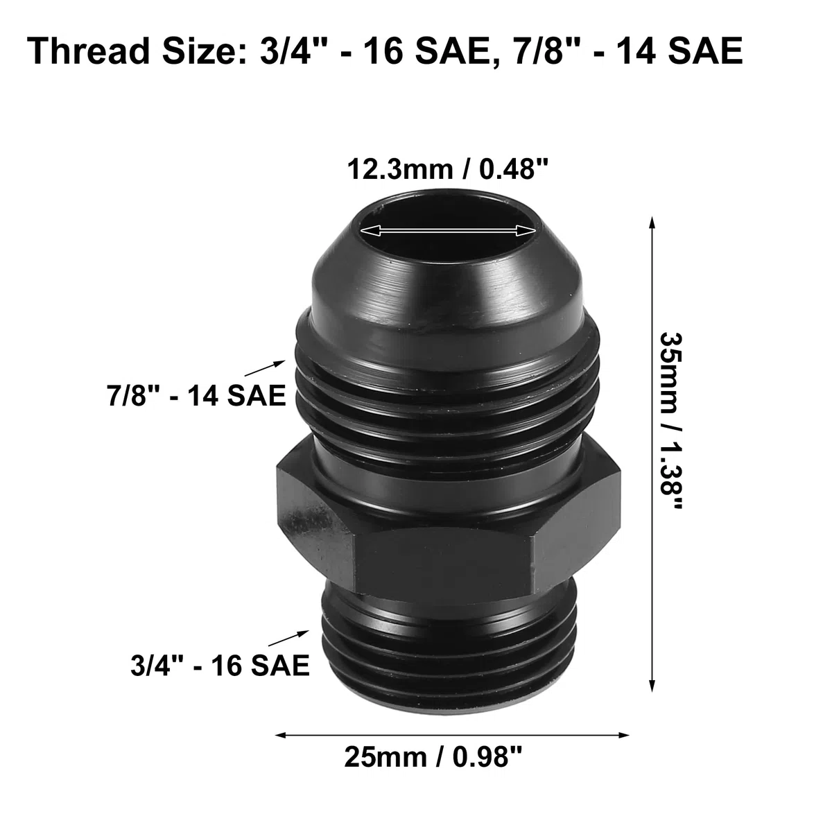 A ABSOPRO AN8 a AN10 Combustible Riel Adaptador Conector Racor Negro - 4 Uds