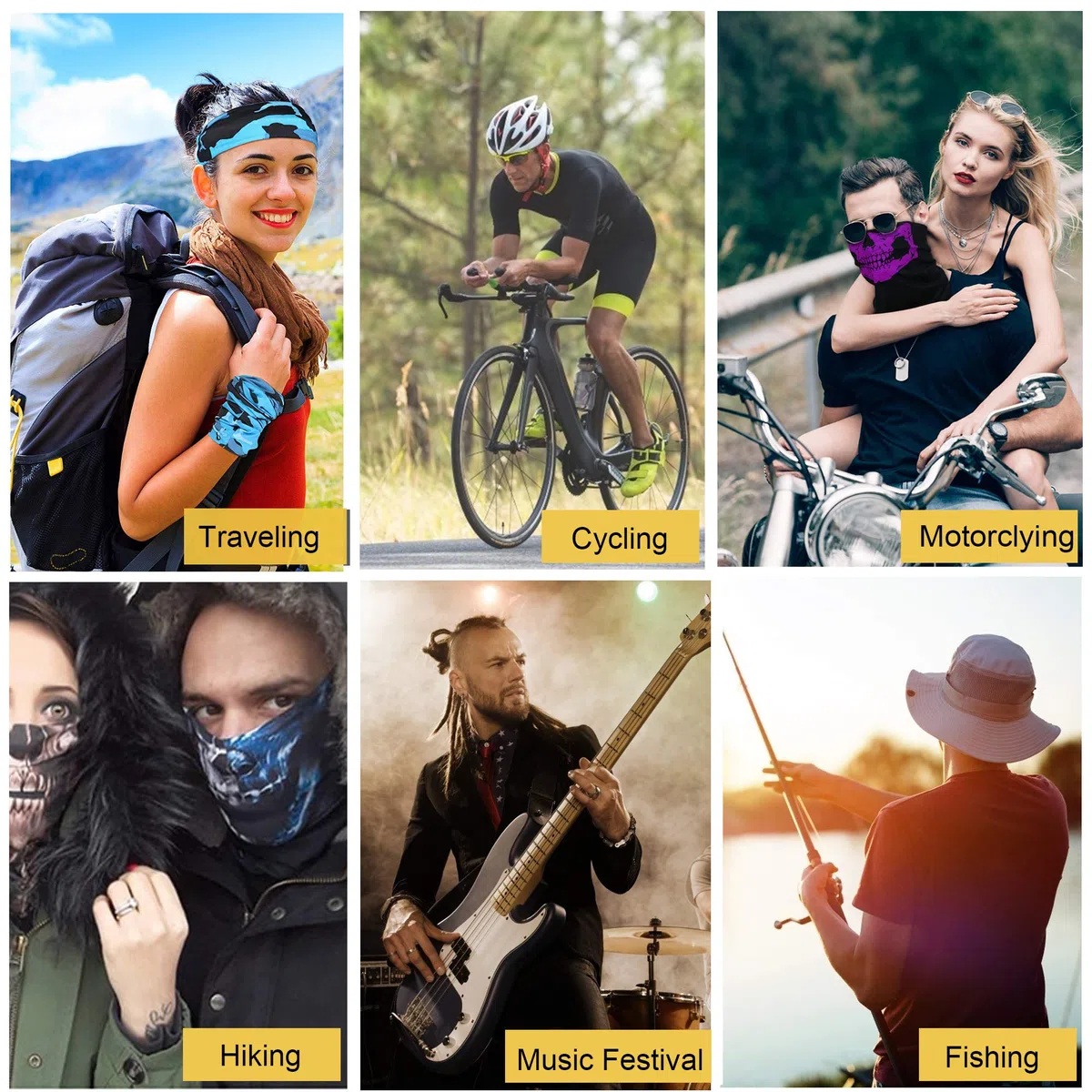Pasamontañas De Calavera Multifuncional Áscara Bufanda Prueba Viento Moto Esquí Ciclismo Escalada 12 Piezas, Para Hombres Y Mujeres, M