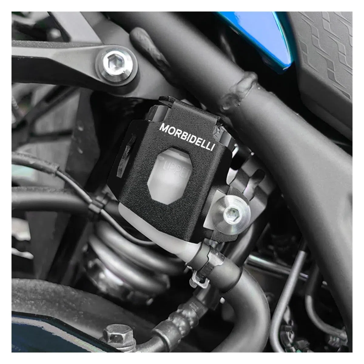 Tapa Depósito Líquido Freno Trasero Motocicleta para Morbidelli T 1002 VX T1002VX, Cubierta Protectora Depósito Líquido Freno Trasero Aluminio, Componentes Protectores(Black)