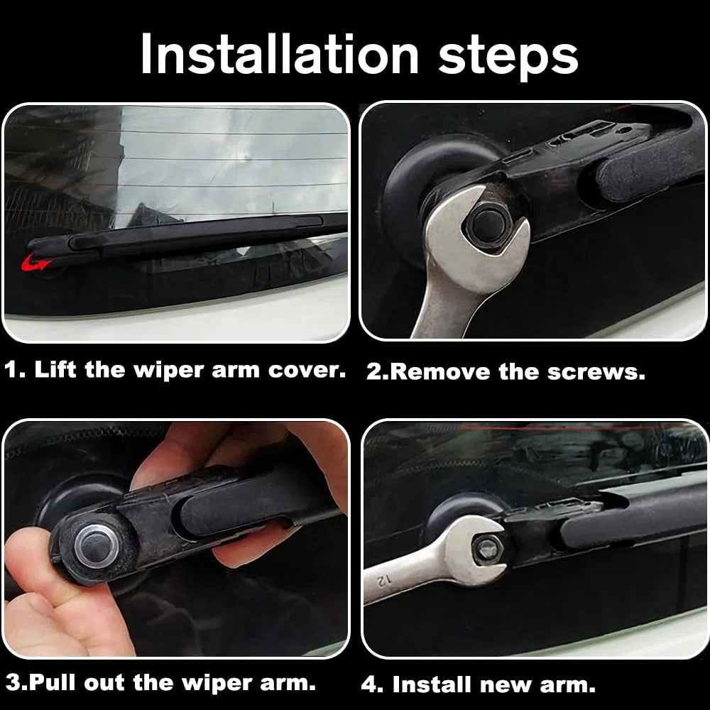 Brazo Limpiaparabrisas Trasero y Escobillas Limpiaparabrisas, Juego de Cuchillas del Brazo del Limpiaparabrisas Trasero Compatible con Opel Zafira A 1998-2005