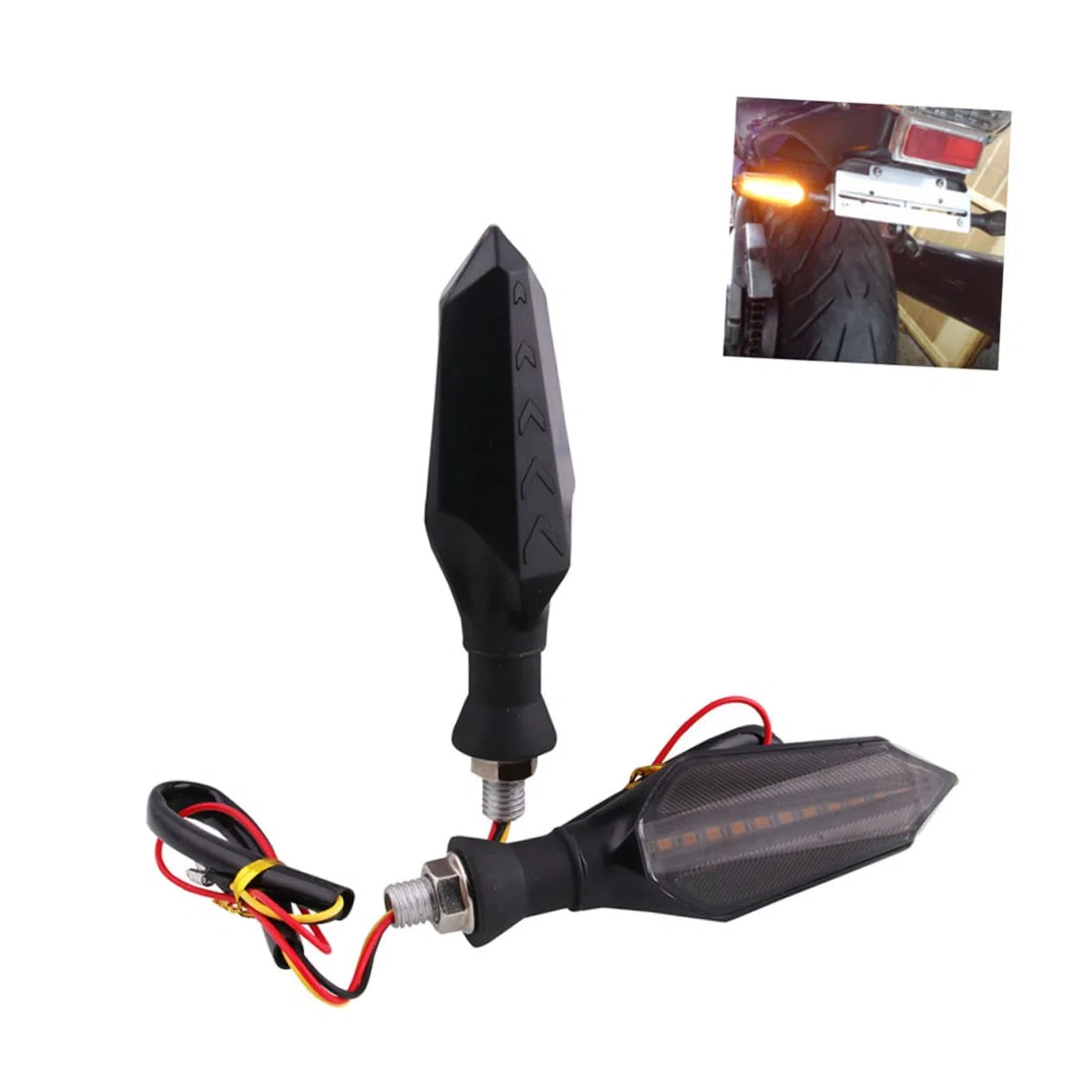 ERINGOGO Luz Trasera de Motocicleta Intermitentes LED Homologados, Doble Flecha Luminosa, Material Abs, bajo Consumo y Larga Duración para Modelos de Motocicleta y Cbr250r