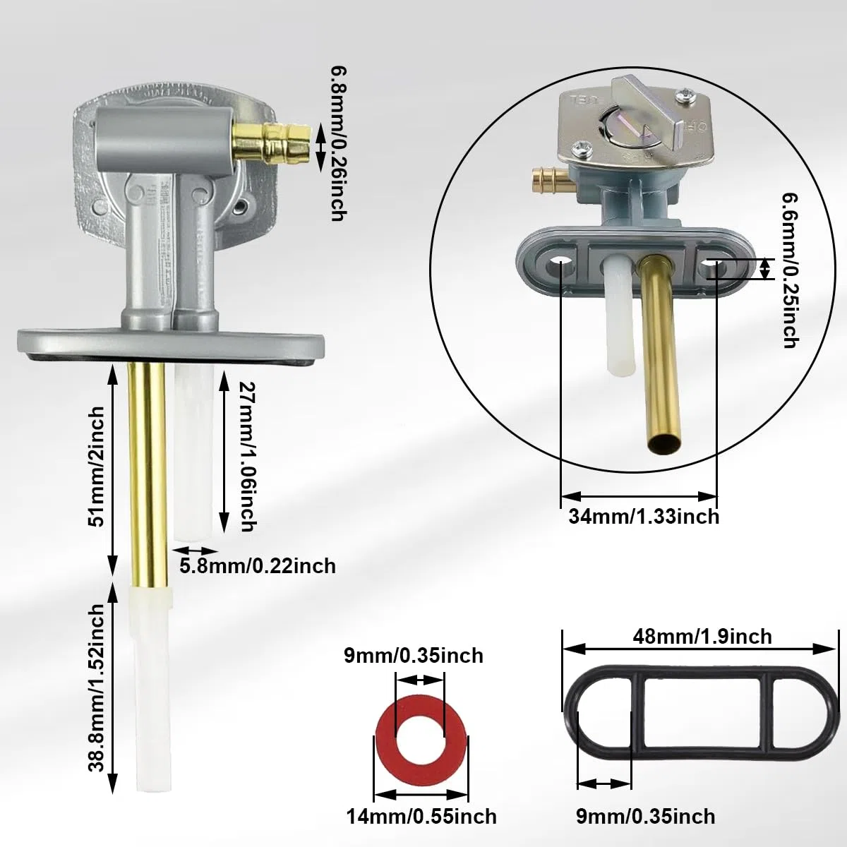 ZAMDOE Válvula de Purga de Combustible para Interruptor de Tanque, Llave de Purga de Combustible para Yamaha Motocicletas ATV Bear Tracker 250 Big Bear 250, 400 para Kawasaki KLF 300, KLF300