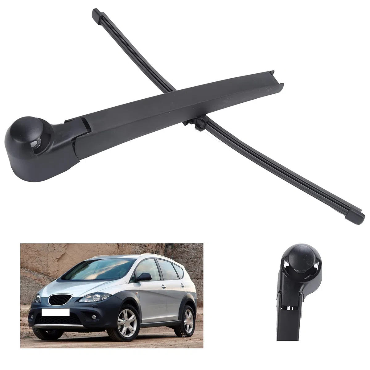 Brazo del Escobillas Limpiaparabrisas Trasero Coche Trasero Conjunto de Brazo de Limpiaparabrisas Trasero para Seat Altea XL/Altea 4/ Freetrack 2004-2015