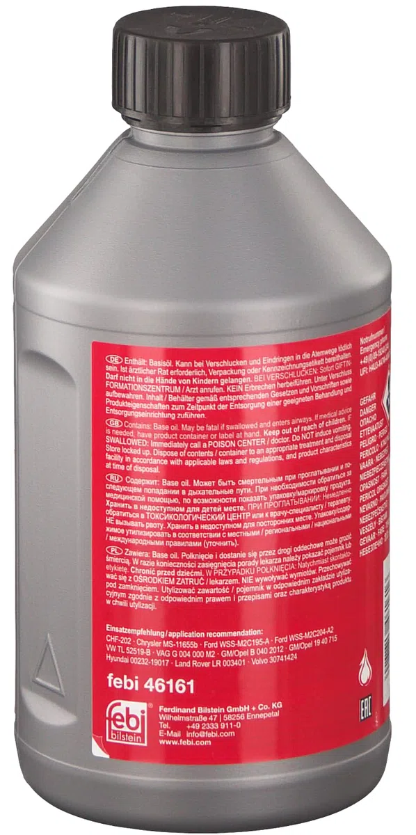 FEBI BILSTEIN 46161 Aceite hidráulico para hidráulica Central, dirección asistida y Control de Nivel (Verde), 1 litro