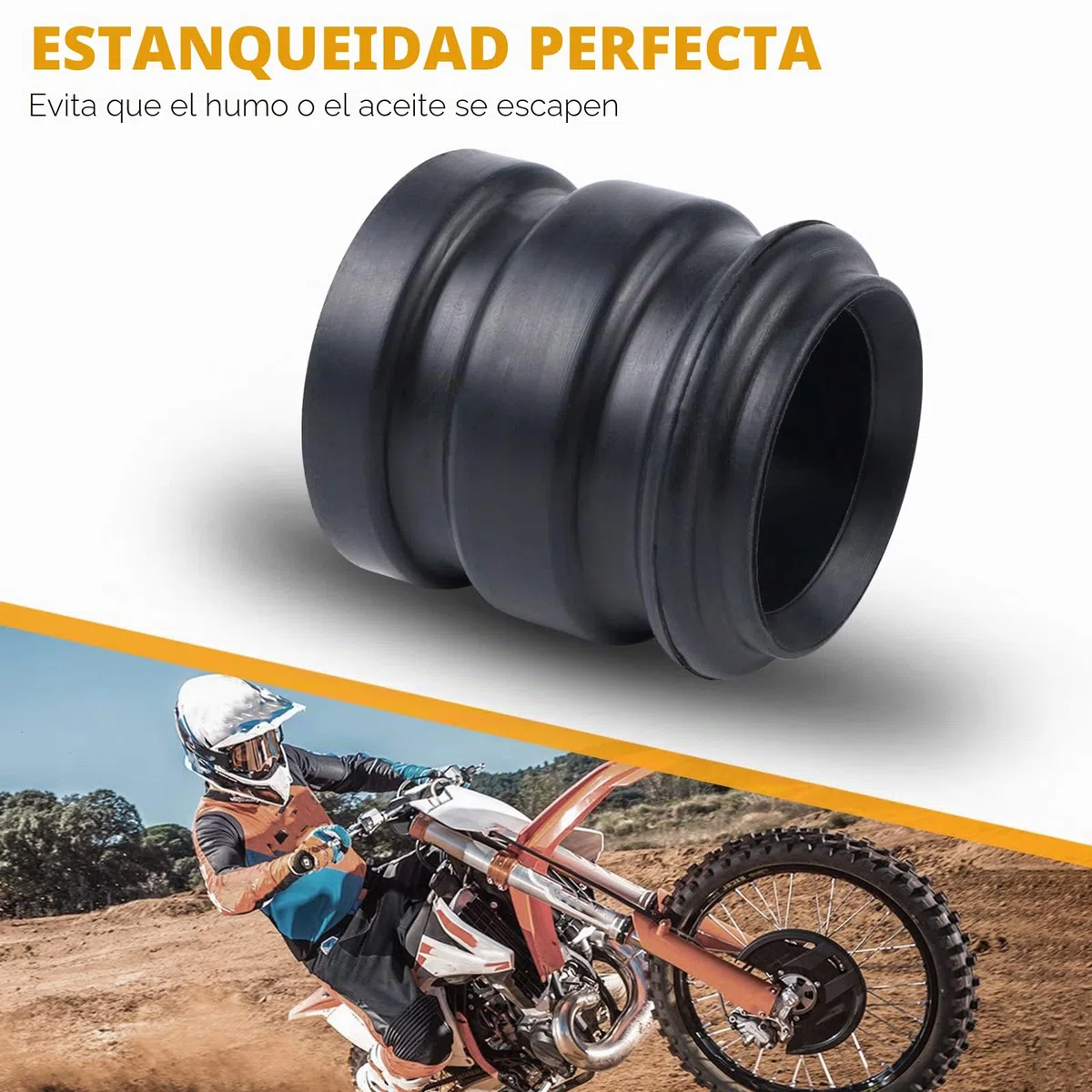 NICECNC Escape Silenciador Junta de Goma para Tubo de Escape Compatible with 250/300/EXC/MXC/XCW/XC/SX/6D/Freeride 1998-2016 Compatible with Husqvarna TE/TC 250/300 2014-2016 Ver Ajuste, Negro