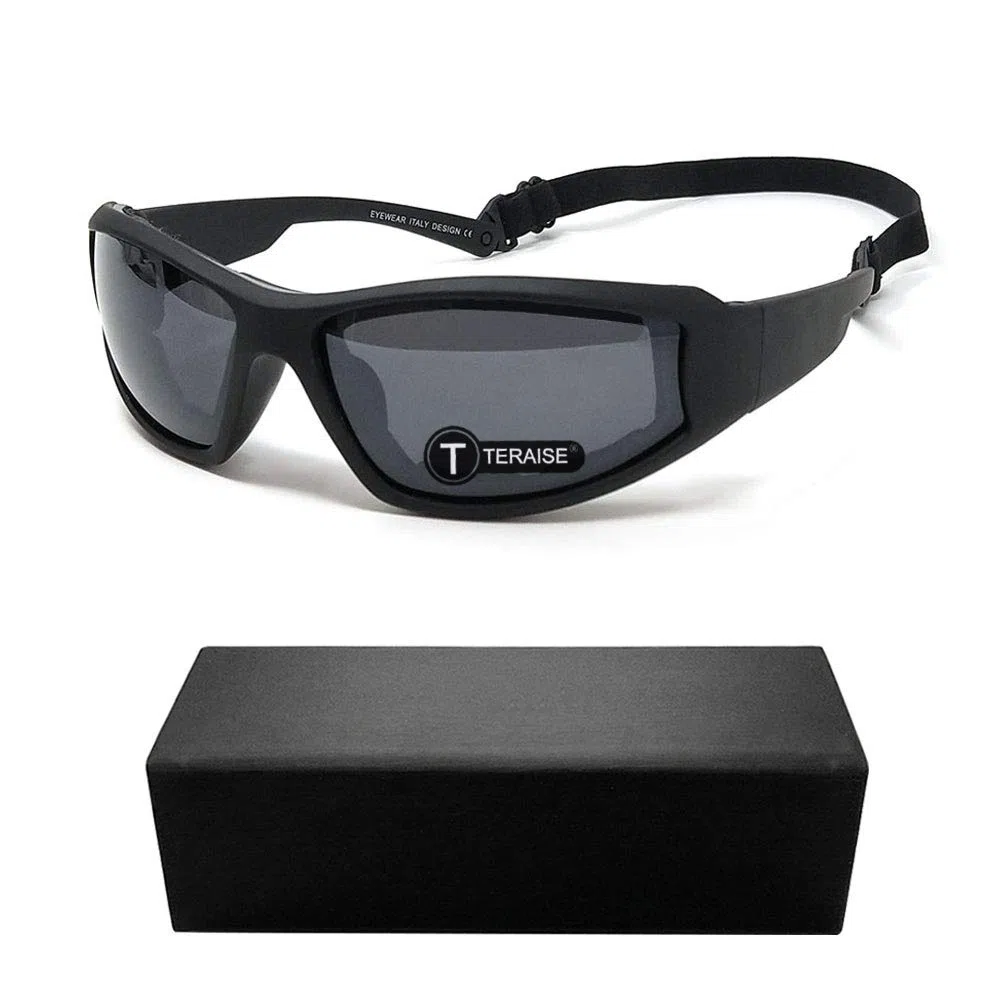TERAISE Gafas de montar de la motocicleta gafas de esquí de seguridad UV400 ajustable gafas de sol a prueba de polvo a prueba de viento antiniebla para varios deportes al aire libre