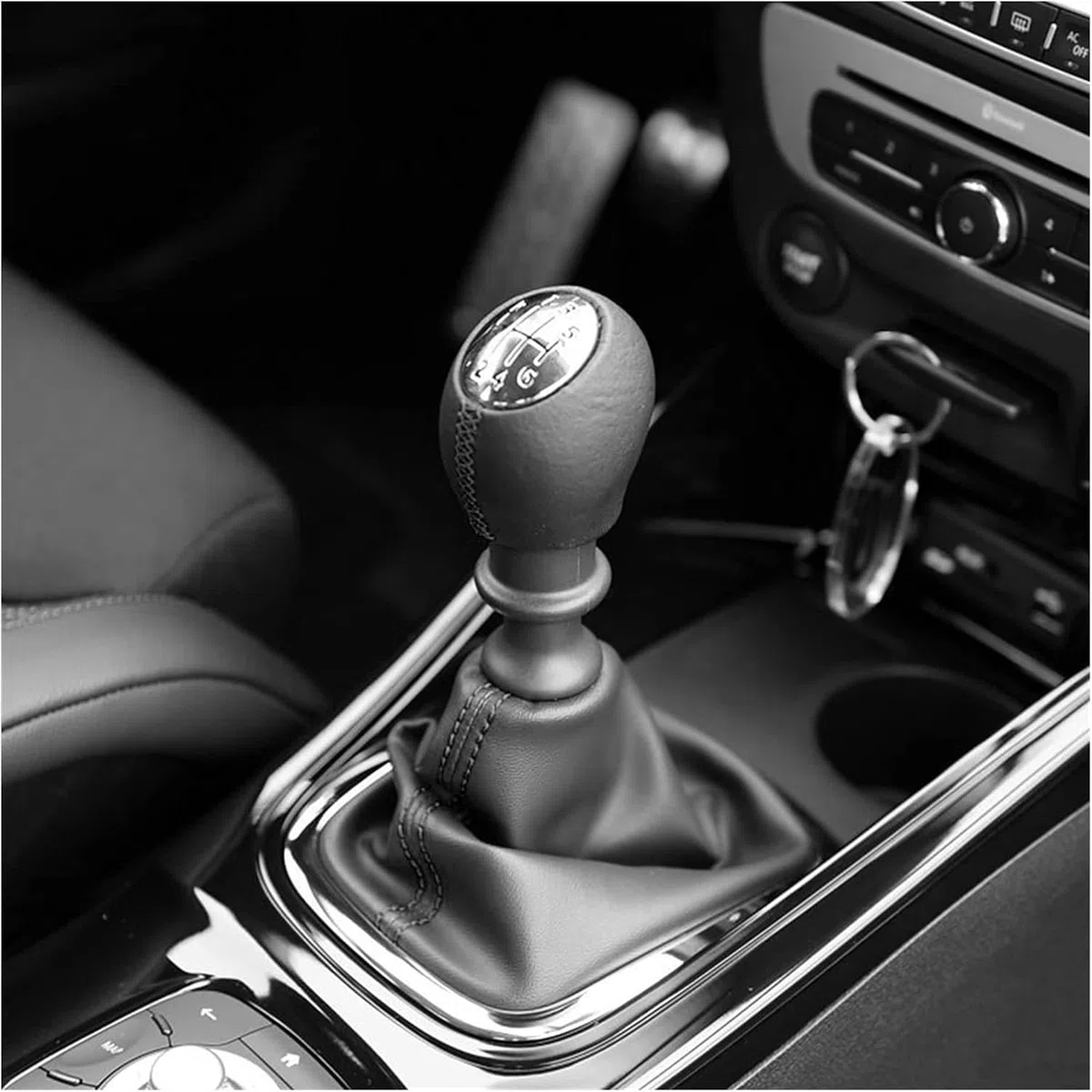 Pomos Palanca Cambios Perilla De Palanca De Cambios, Manillar De Cuero Para Renault,Para Megane MK3, Para Clio, Para Laguna 6 Speed Gear Shift Knob