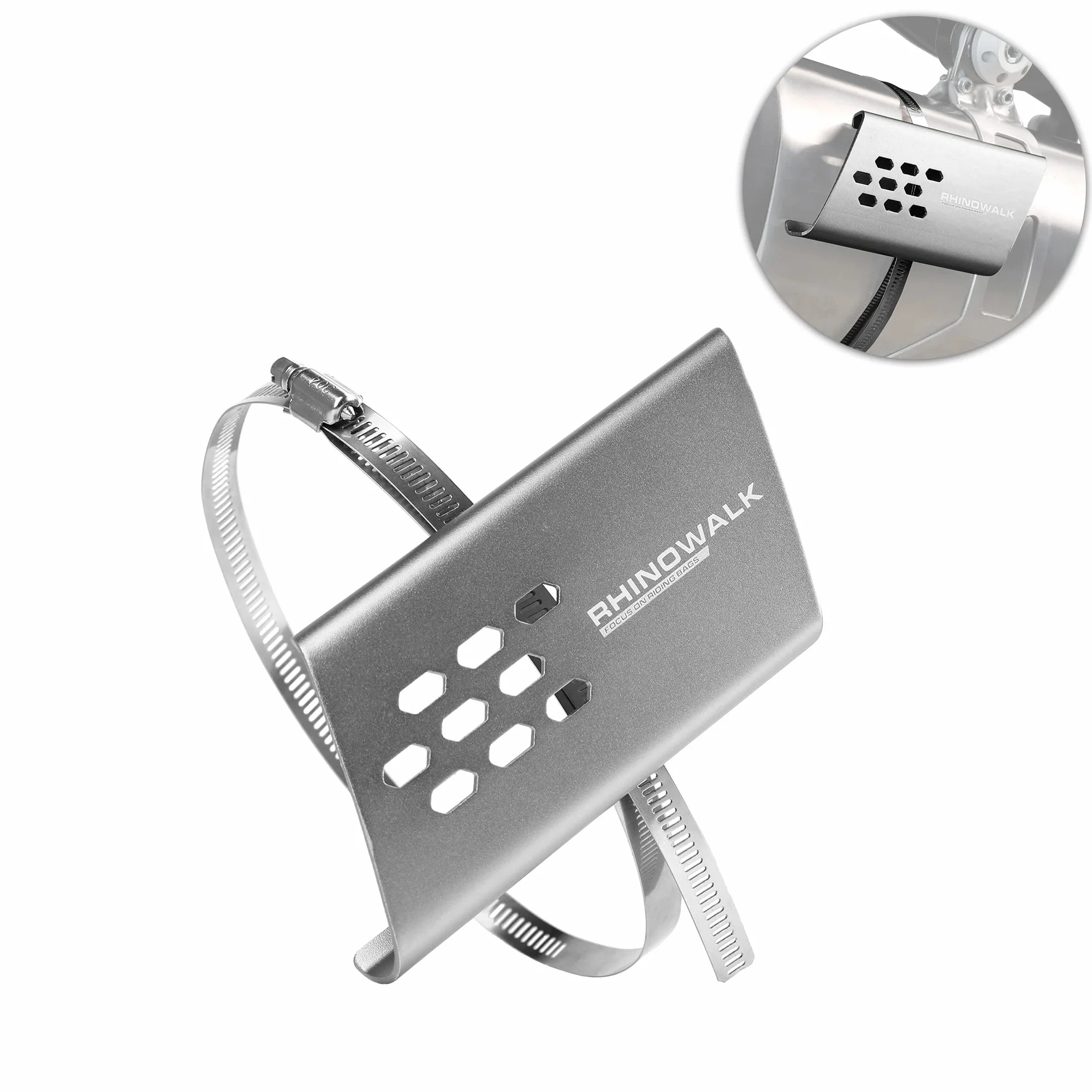 Rhinowalk Motocicleta Protector de Calor para Tubo de Escape, Cubierta de protección contra el Calor, Chapa de Escape cromada, protección contra el Calor