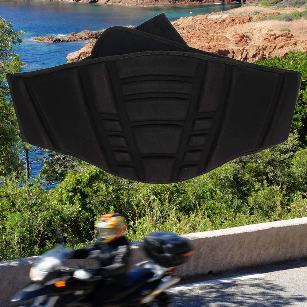 PROANTI Cinturón lumbar para motocicleta con acolchado, Negro , Talla única