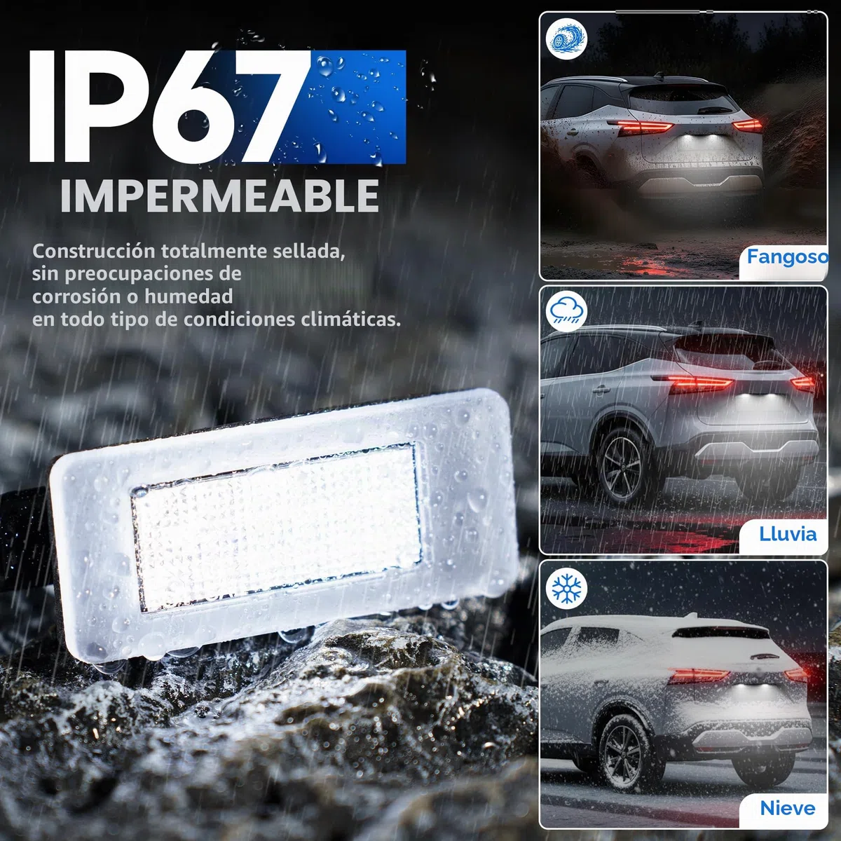 Luces LED para matrícula de matrícula para N-issan Altima 2019 2020 Serena C27 2016 en adelante Dacia Duster 2018 en adelante CANbus SMD Xenon blanco Tag Lamp OEM 265108990E