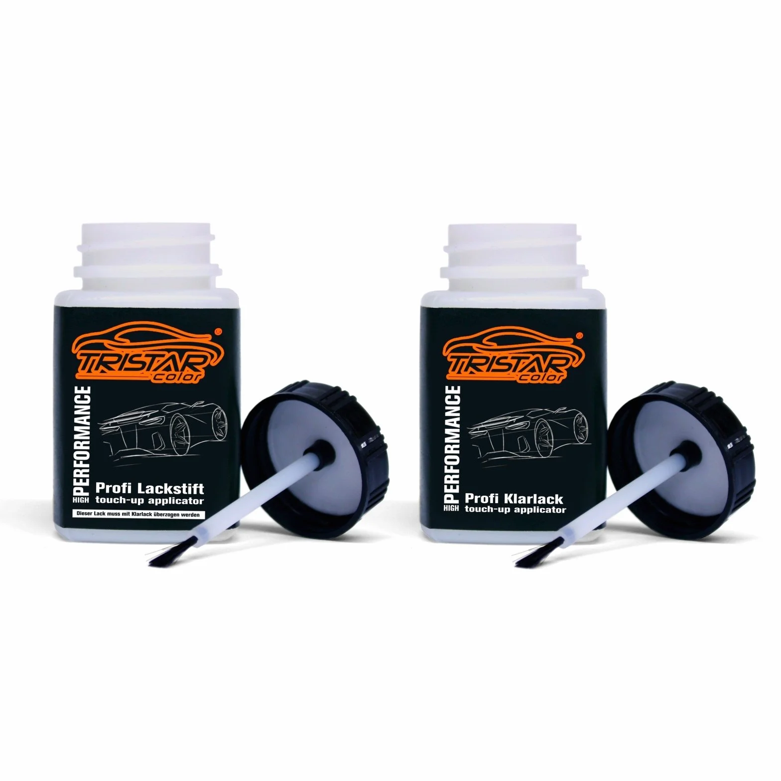 TRISTARcolor Pintura automotriz Set de lápices de retoque para Opel Z176 Switchblade Silver Metallic Pintura base pintura transparente, 50 ml cada uno