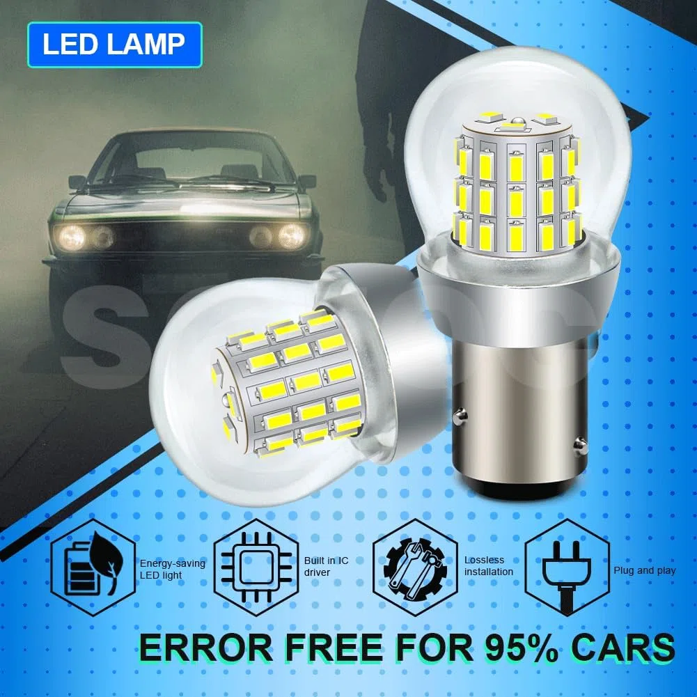 SOFOC PR21/5W BAW15D Bombilla LED 6V 12V DC Blanco Luz Reversa DRL Luz Domo Para Automóvil Autocaravana Cámping Barco etc. 3014 39SMD 1000Lm Más Brillante 2Pcs